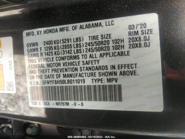 Honda Passport Ex-l 2020 5FNYF8H50LB011019 Image 11