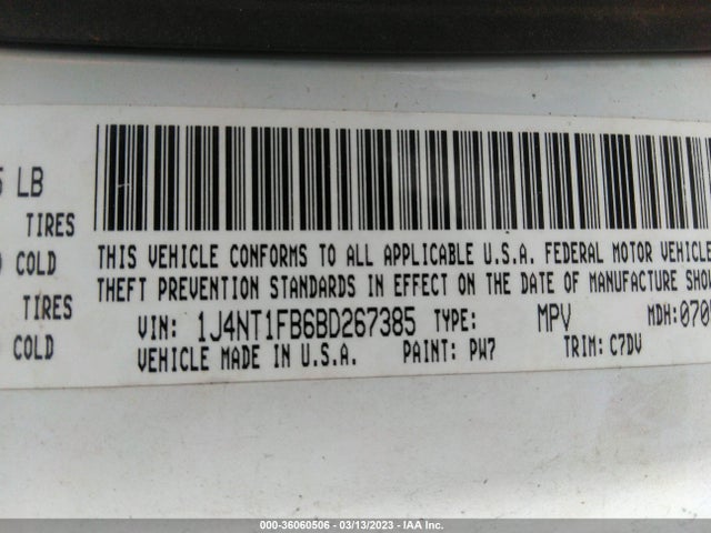 Jeep Compass 2011 1J4NT1FB6BD267385 Image 9