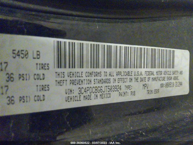 3C4PDCBG6JT503924 Dodge Journey Sxt