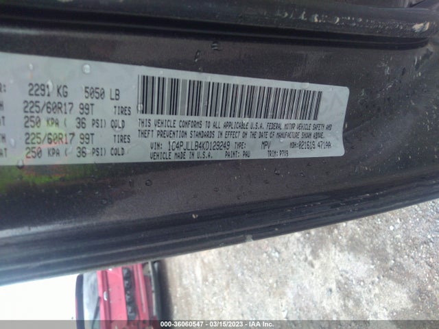 1C4PJLLB4KD129249 Jeep Cherokee Latitude Plus