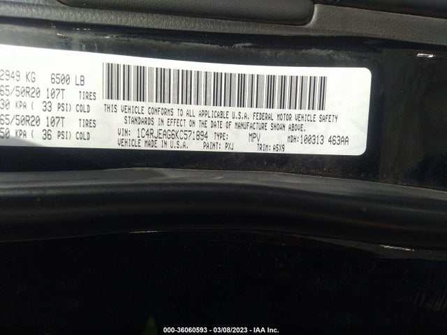 1C4RJEAG6KC571894 Jeep Grand Cherokee Upland