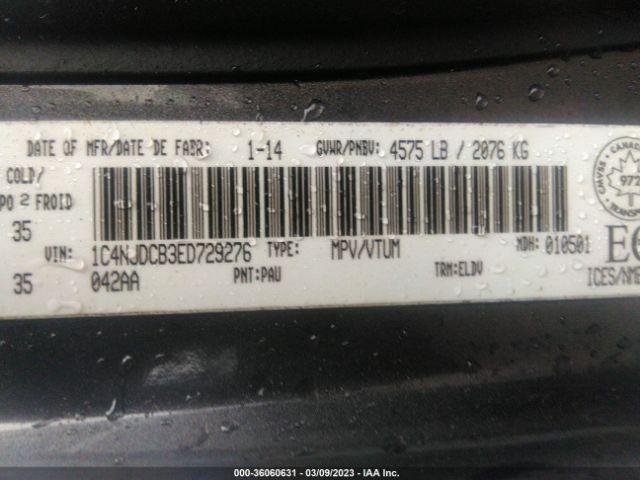 1C4NJDCB3ED729276 Jeep Compass Limited
