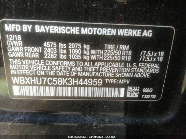 WBXHU7C58K3H44959 BMW X1 Sdrive28i