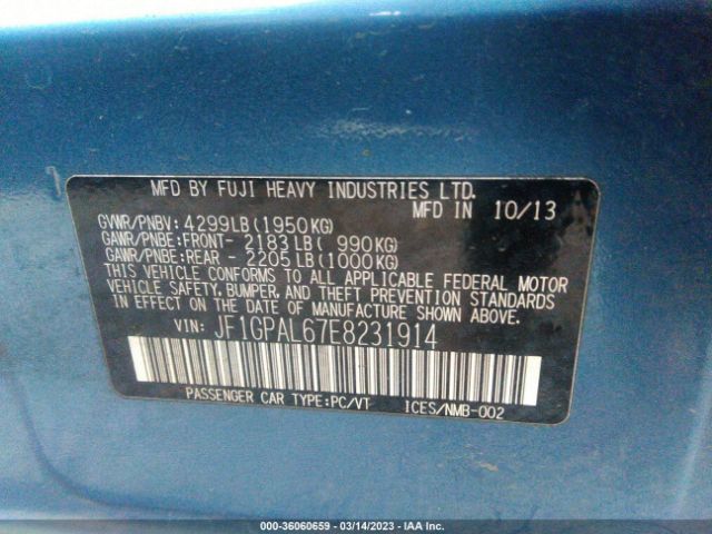 JF1GPAL67E8231914 Subaru Impreza Wagon 2.0i Sport Premium