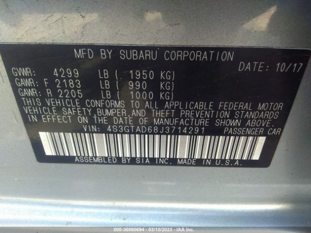 4S3GTAD68J3714291 Subaru Impreza Premium