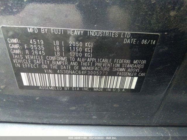 4S3BNAC64F3005273 Subaru Legacy 2.5i Premium
