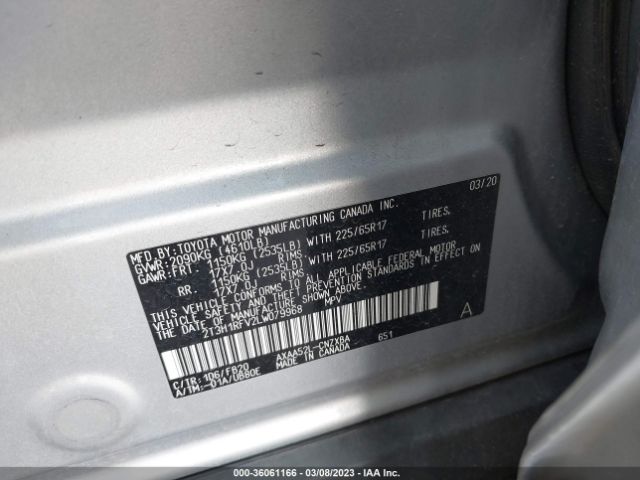 Toyota RAV4 LE 2020 2T3H1RFV2LW079968 Image 9