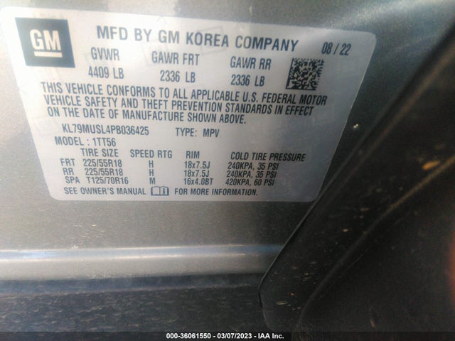 Chevrolet Trailblazer Rs 2023 KL79MUSL4PB036425 Image 9