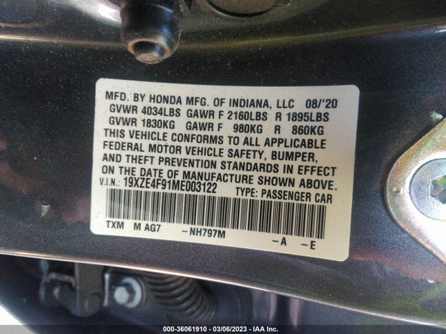 2021 Honda Insight, VIN: 19XZE4F91ME003122