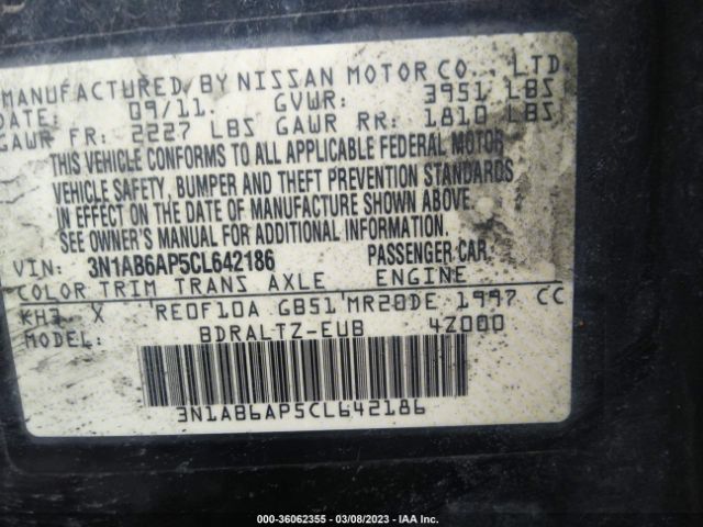 3N1AB6AP5CL642186 Nissan Sentra 2.0 S