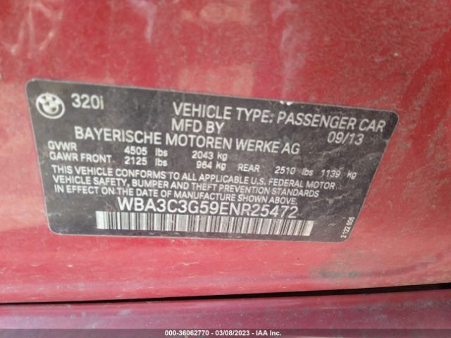 WBA3C3G59ENR25472 BMW 3 Series 320i Xdrive