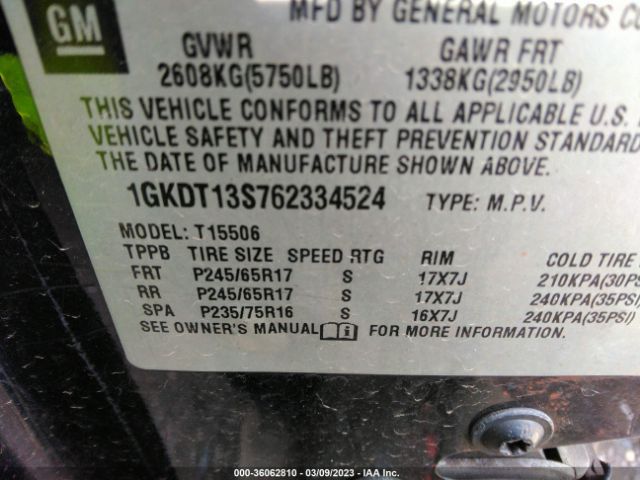 1GKDT13S762334524 GMC Envoy Sle