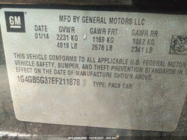 1G4GB5G37EF211878 Buick Lacrosse Leather Group