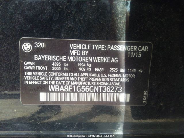 WBA8E1G56GNT36273 BMW 3 Series 320i