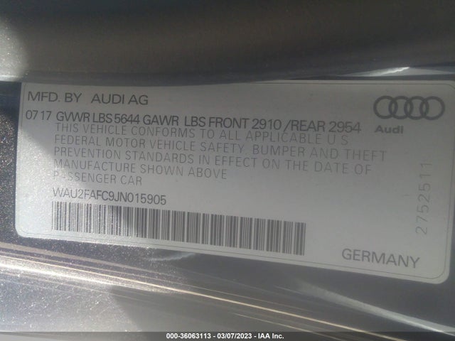 2018 Audi S7, VIN: WAU2FAFC9JN015905