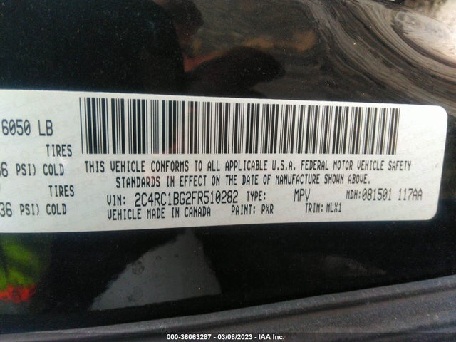 2C4RC1BG2FR510282 Chrysler Town & Country Touring