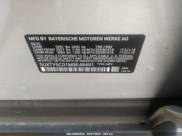 5UXTY5C01M9E48491 BMW X3 Xdrive30i