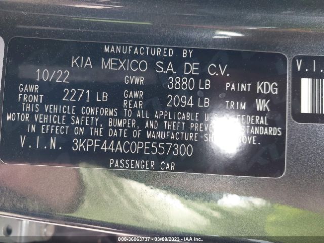 3KPF44AC0PE557300 KIA FORTE GT