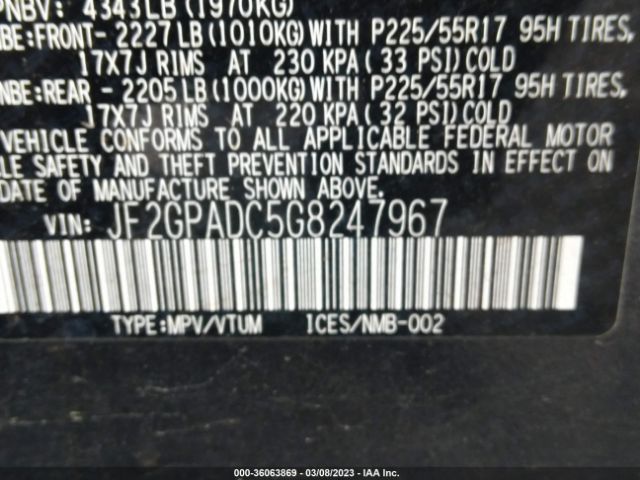 JF2GPADC5G8247967 Subaru Crosstrek Premium