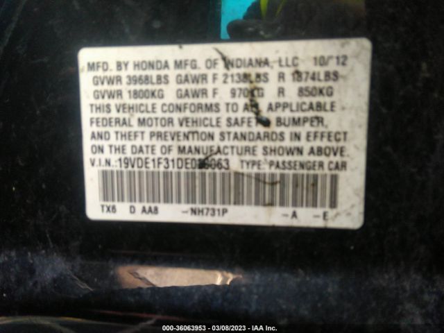 19VDE1F31DE020063 Acura ILX