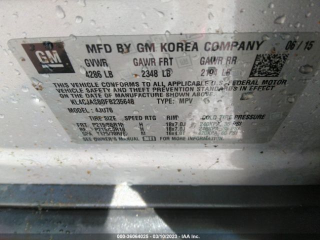 KL4CJASB0FB235648 Buick Encore