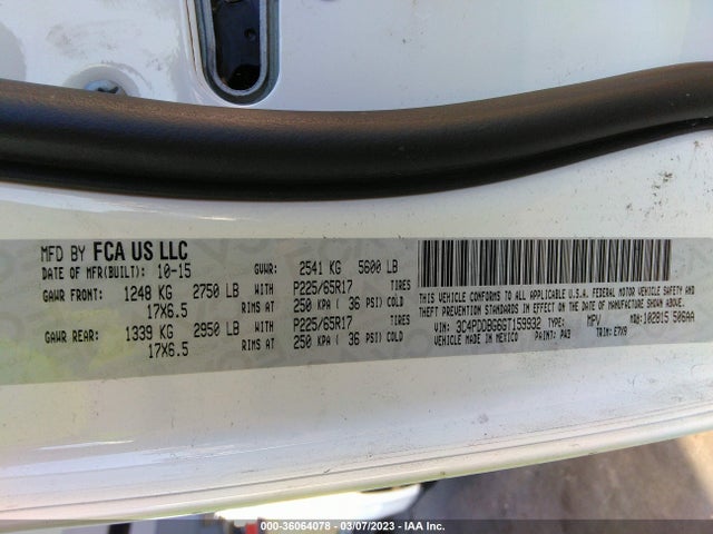 Dodge Journey Sxt 2016 3C4PDDBG6GT159932 Image 11