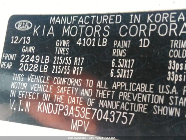 KNDJP3A53E7043757 KIA SOUL +