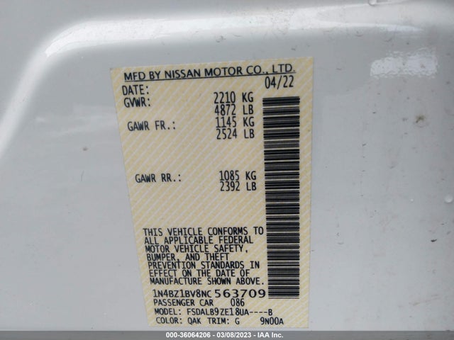 Nissan Leaf S Plus 2022 1N4BZ1BV8NC563709 Image 9