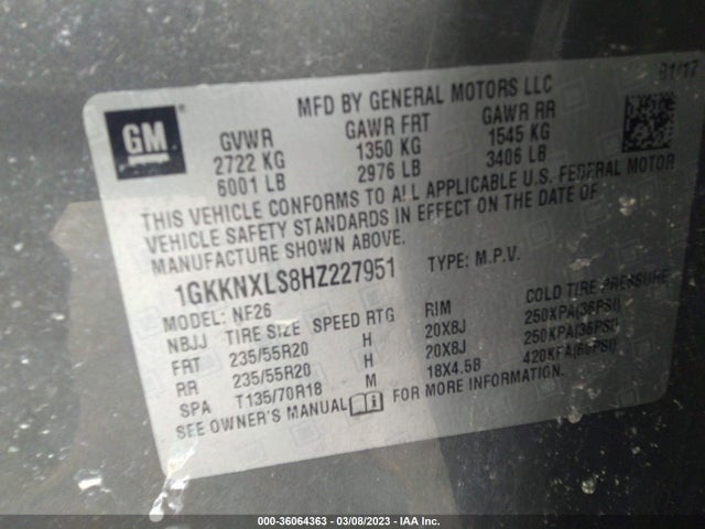 GMC Acadia Denali 2017 1GKKNXLS8HZ227951 Image 9