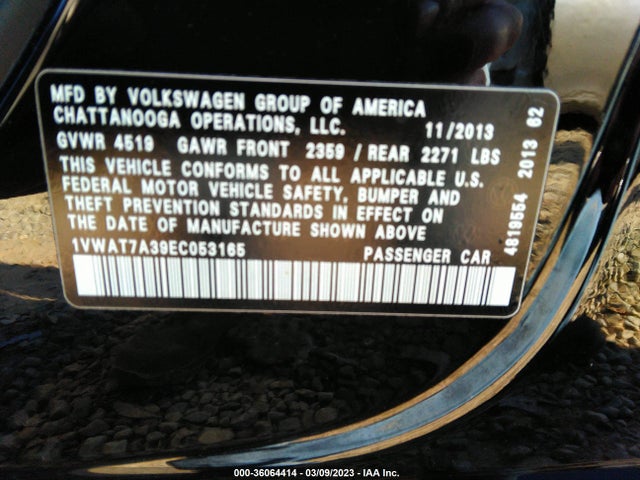 1VWAT7A39EC053165 Volkswagen PASSAT S