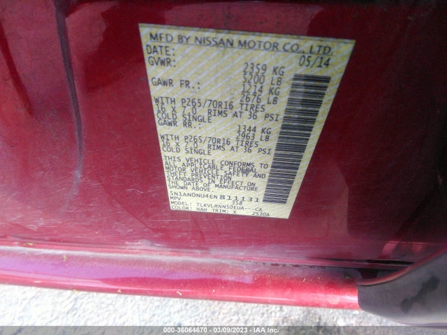 2014 Nissan Xterra, VIN: 5N1AN0NU4EN811131