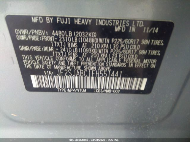 JF2SJABC1FH551441 Subaru Forester 2.5i