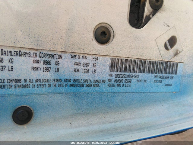 Dodge Neon Se 2004 1B3ES26CX4D564333 Image 10