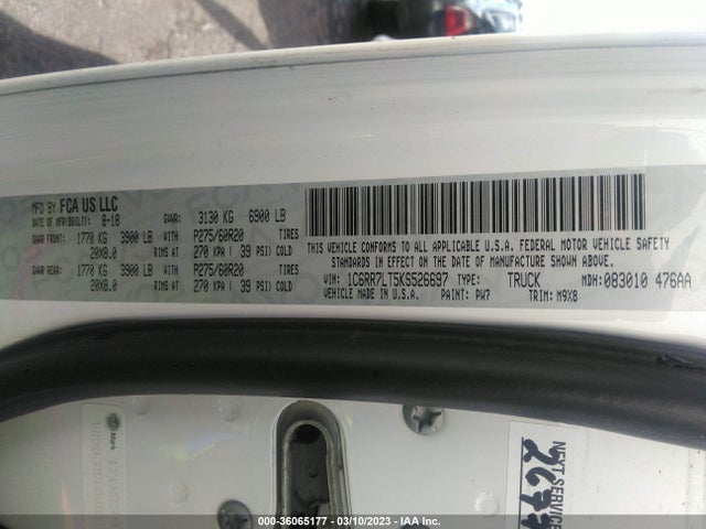 1C6RR7LT5KS526697 RAM 1500 Classic Big Horn