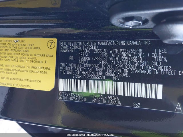 Lexus RX 350 2009 2T2GK31U89C065270 Image 10