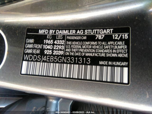 WDDSJ4EB5GN331313 Mercedes-Benz Cla Cla 250
