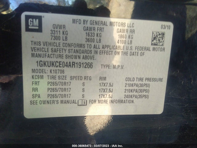 GMC YUKON SLT 2010 1GKUKCE04AR191266 Image 10
