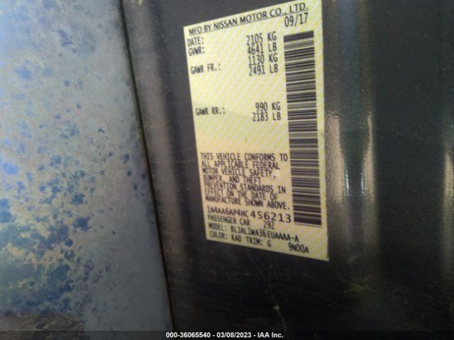 1N4AA6AP4HC456213 Nissan Maxima Sr