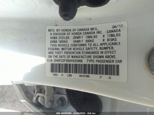 Honda Civic Sedan Lx 2017 2HGFC2F50HH535466 Image 10
