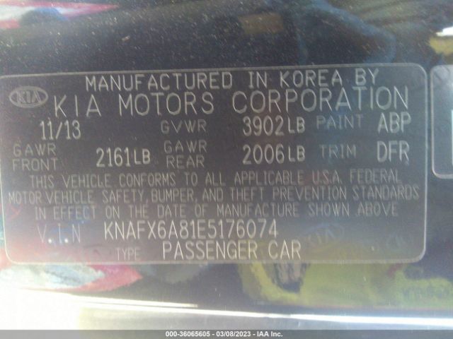 KNAFX6A81E5176074 KIA Forte Koup Ex