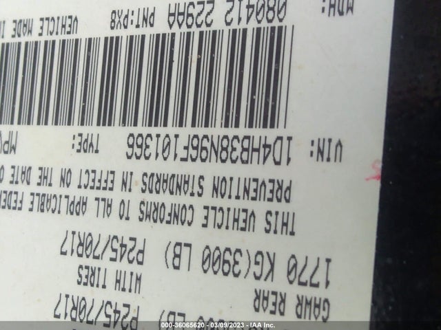 Dodge Durango Sxt 2006 1D4HB38N96F101366 Image 10