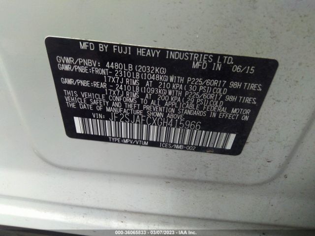 JF2SJAFCXGH415966 Subaru Forester 2.5i Premium