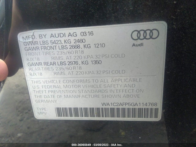 WA1C2AFP5GA114768 Audi Q5 PREMIUM