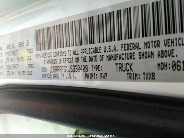 1C6RR6FG1JS330408 RAM 1500 Tradesman