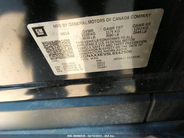 Chevrolet Equinox Premier 2020 2GNAXXEV5L6142506 Image 9
