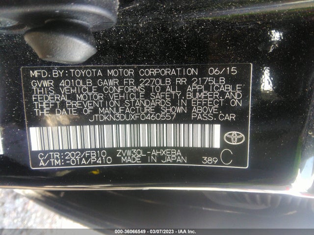Toyota Prius Four 2015 JTDKN3DUXF0460557 Image 10