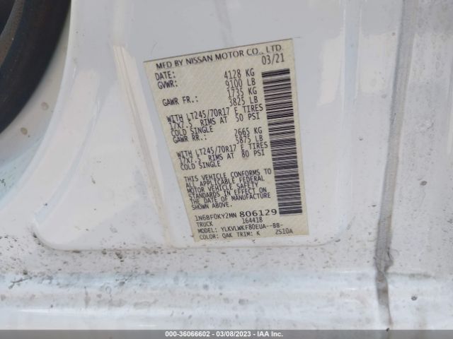 1N6BF0KY2MN806129 Nissan Nv Cargo S