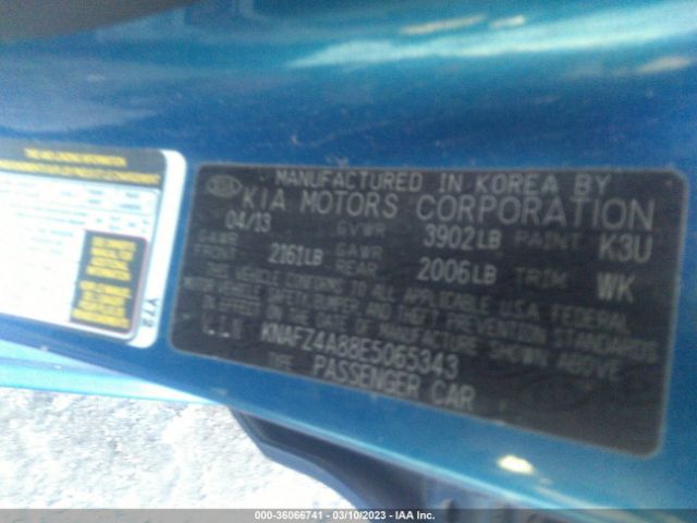 KNAFZ4A88E5065343 KIA FORTE EX