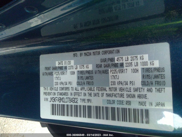 Mazda CX-5 SPORT 2020 JM3KFABM0L0784902 Image 11