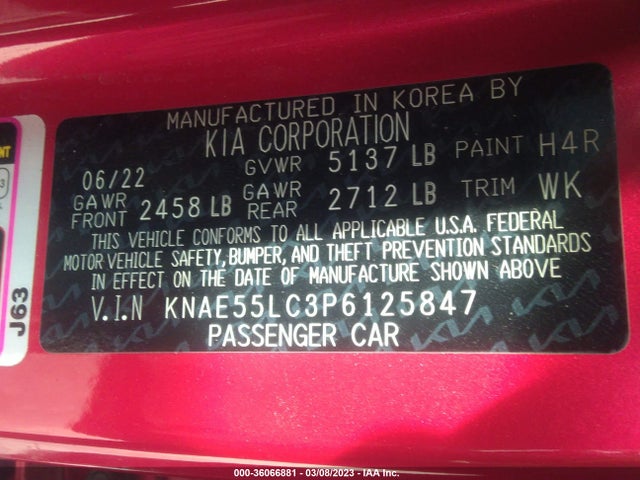 2023 Kia Stinger, VIN: KNAE55LC3P6125847